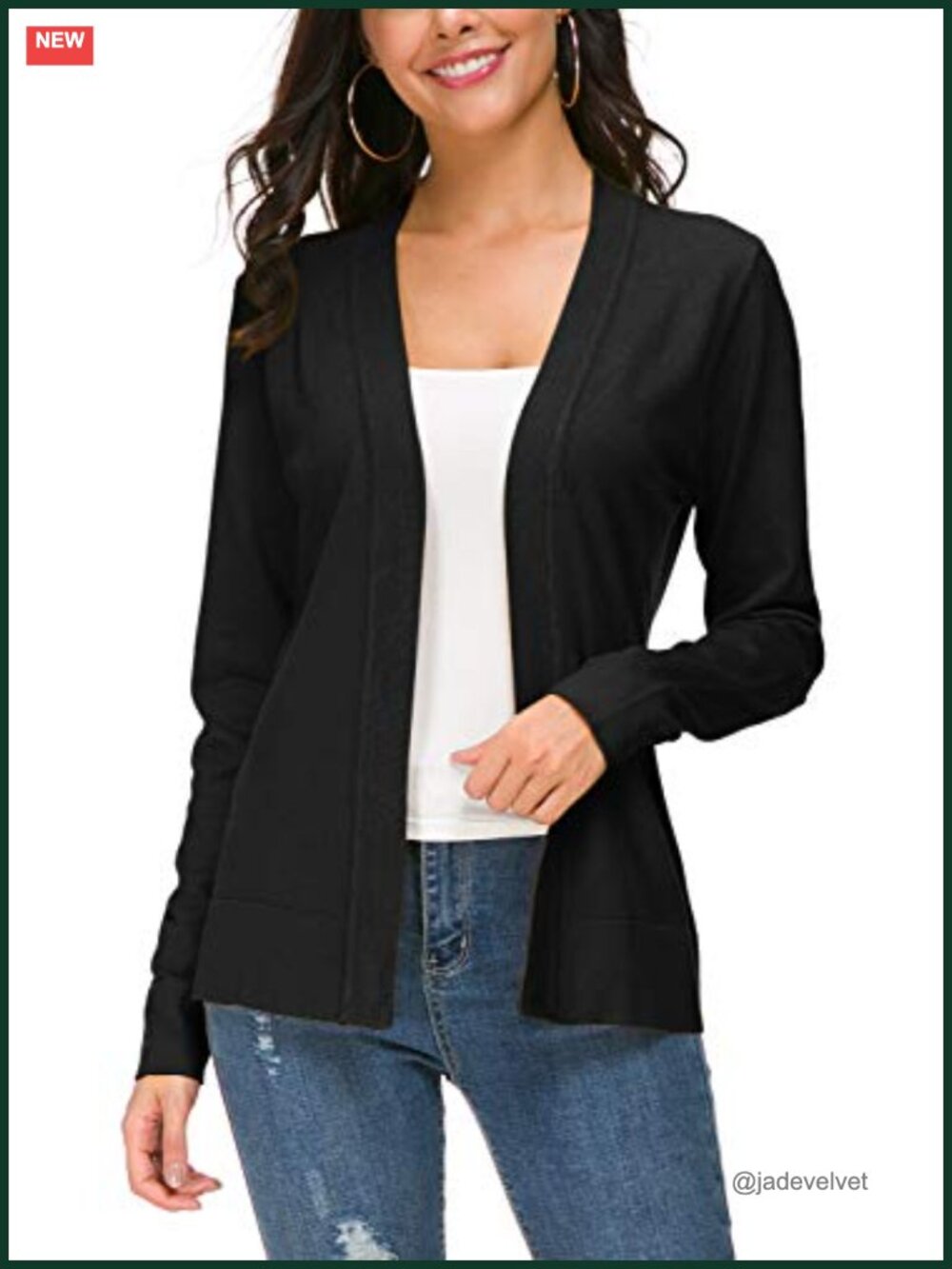Womens Long Sleeve Open Front Knit Cardigan Lightweight Sweater